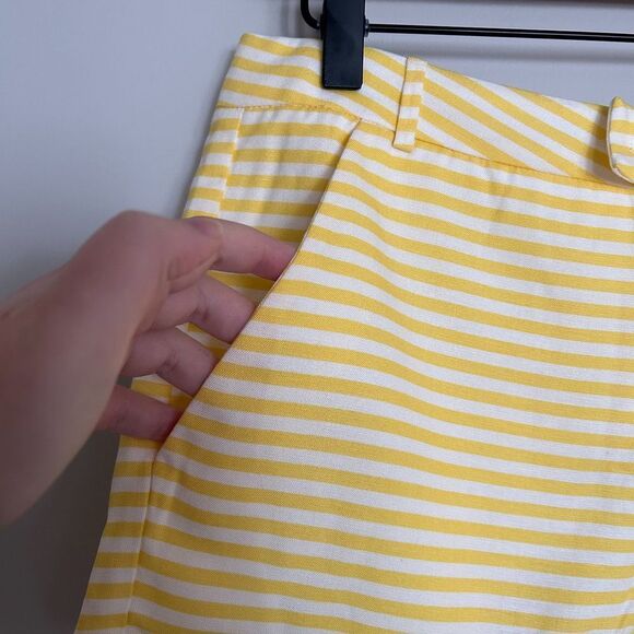 Zara Striped Yellow Shorts Linen Blend - Picture 5 of 7